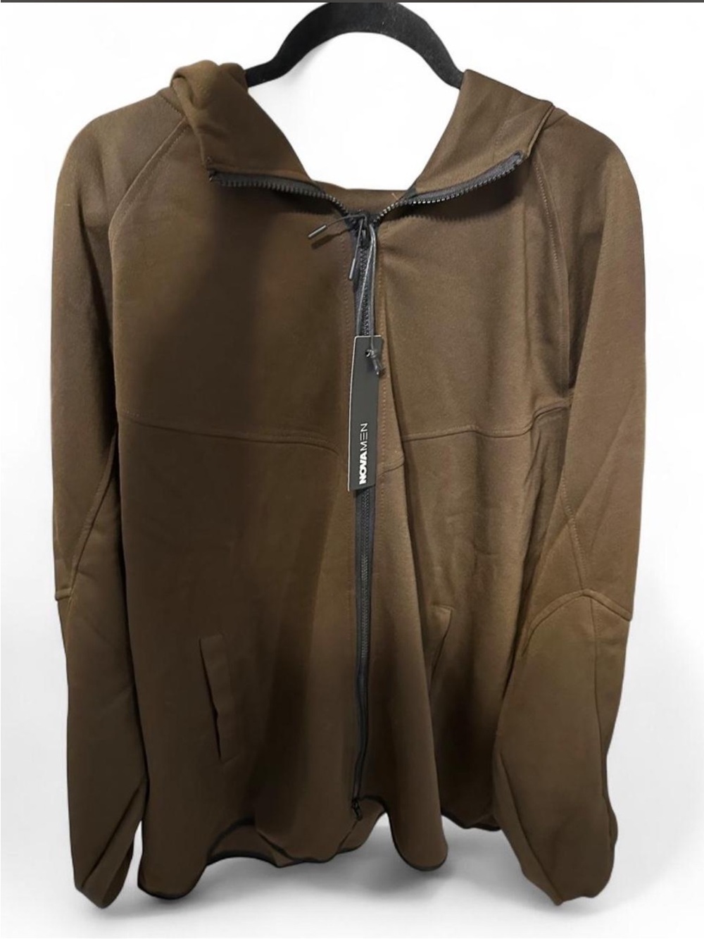 Fashion Nova Men's Zip-Up Sweater Jacket in Brown